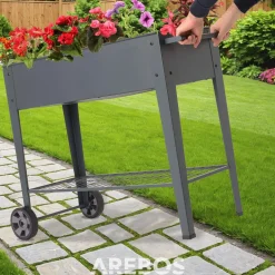 Arebos Hochbeet aus Metall mit Rädern - Anthrazit Clearance