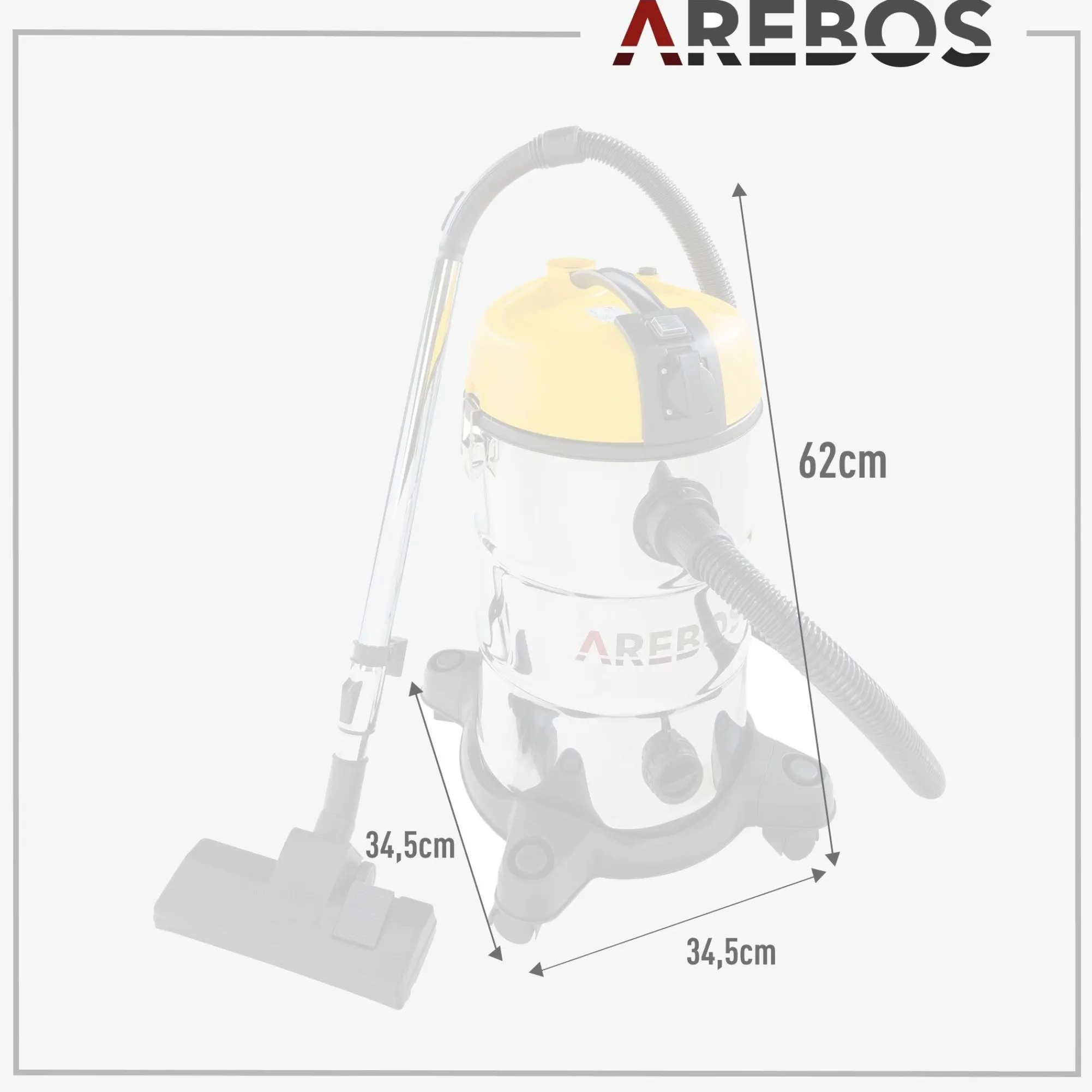 Arebos Industriestaubsauger 1300W - 30L New