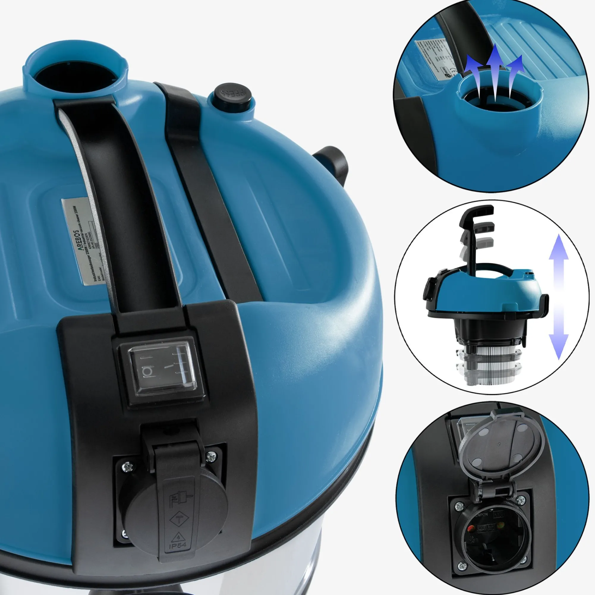 Arebos Industriestaubsauger 1300W - 30L New