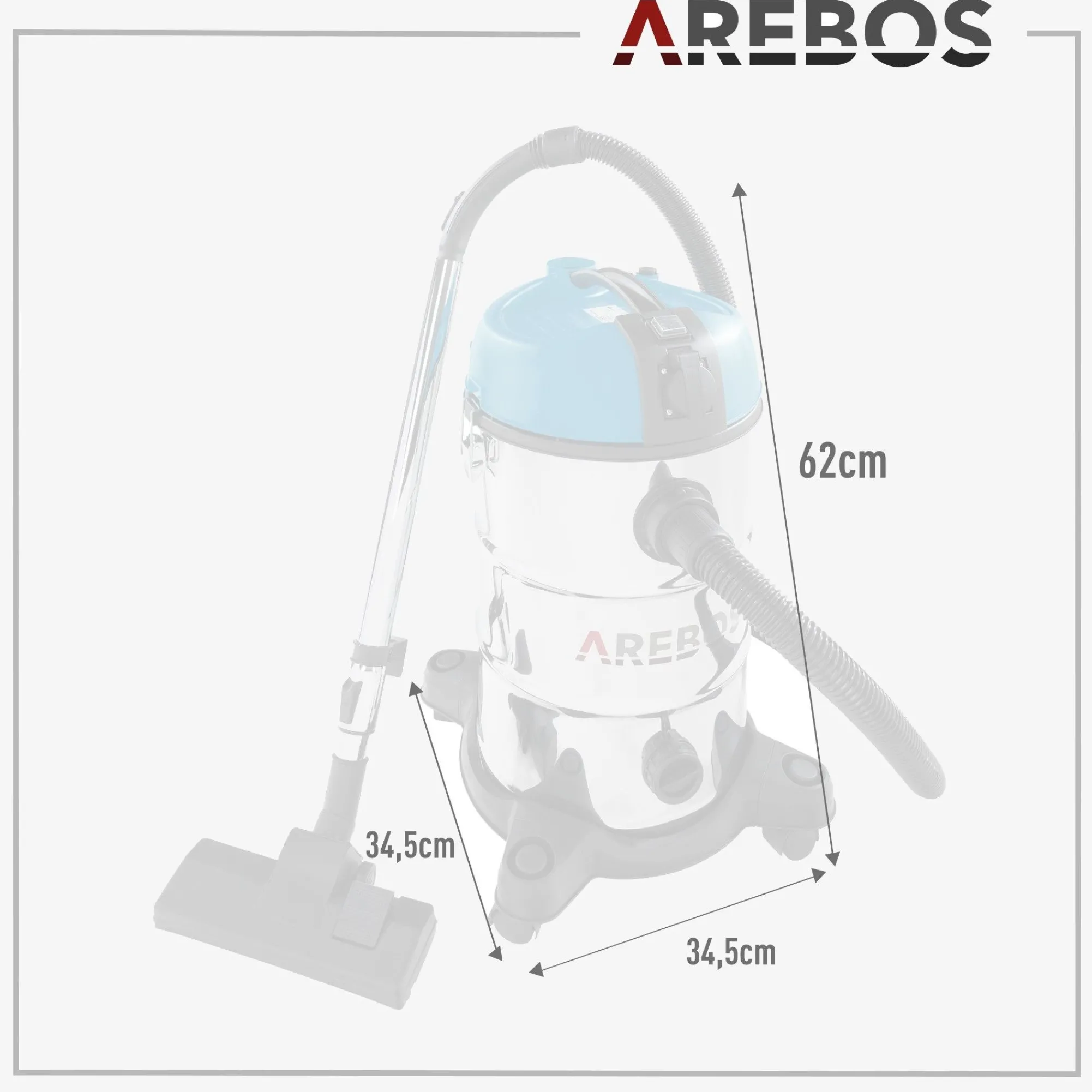 Arebos Industriestaubsauger 1300W - 30L New