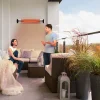 Arebos Infrarot Heizstrahler 2000W mit Fernbedienung Premium Silber