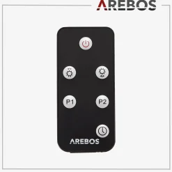 Arebos Infrarot Heizstrahler 2000W mit Fernbedienung Premium Silber