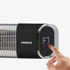 Arebos Infrarot Heizstrahler 2000W mit Stativ & Fernbedienung Schwarz Best