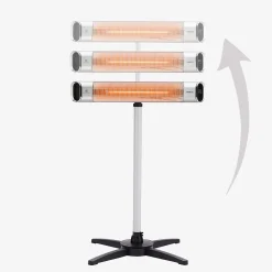 Arebos Infrarot Heizstrahler 2000W mit Stativ & Fernbedienung Silber New