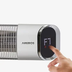Arebos Infrarot Heizstrahler 2000W mit Stativ & Fernbedienung Silber New