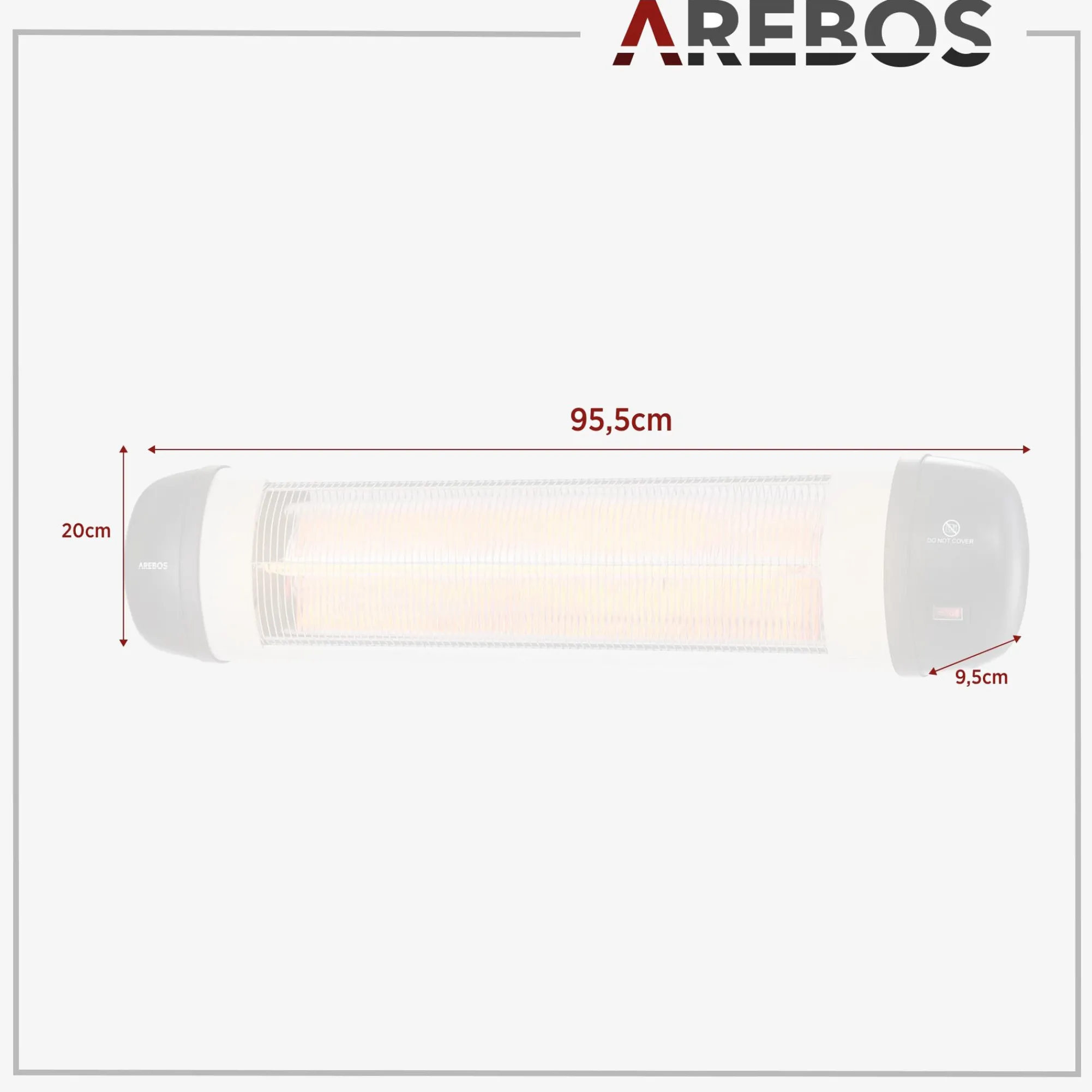 Arebos Infrarot Heizstrahler 2500W silber Online