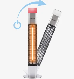 Arebos Infrarot Terrassenheizstrahler 1500W mit LED Silber Online