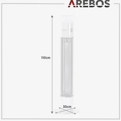 Arebos Infrarot Terrassenheizstrahler 1500W mit LED Silber Online