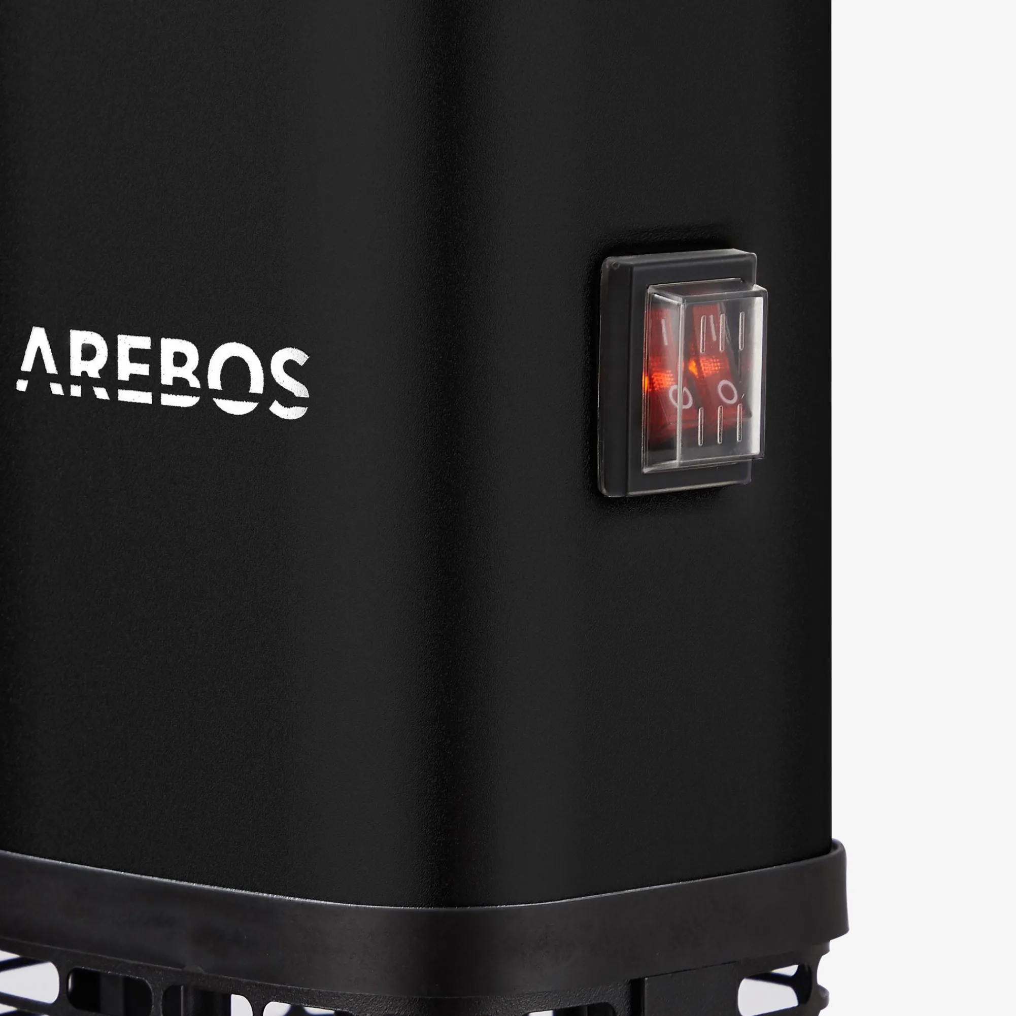 Arebos Infrarot Terrassenheizstrahler 1500W mit LED Schwarz Hot