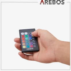 Arebos Infrarot Terrassenheizstrahler 1500W mit LED Schwarz Hot
