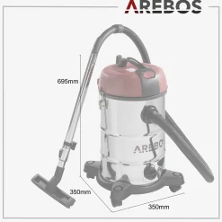 Arebos 4in1 Industriestaubsauger 1800W Edelstahl Outlet