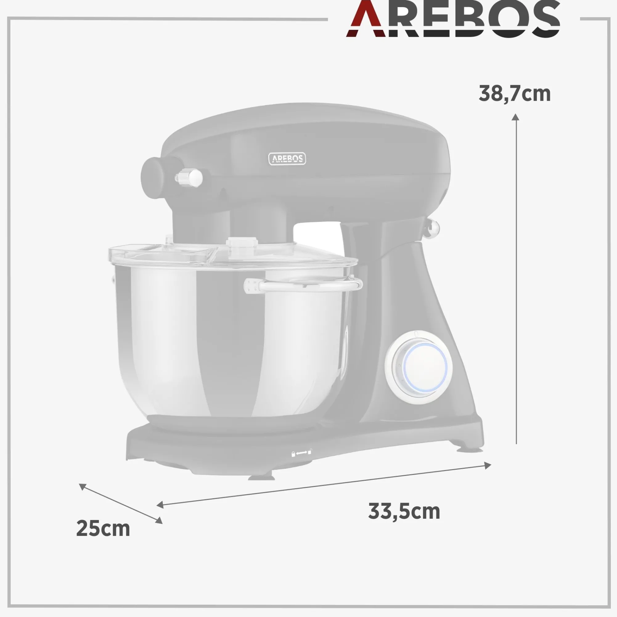 Arebos Küchenmaschine 6L Retro New