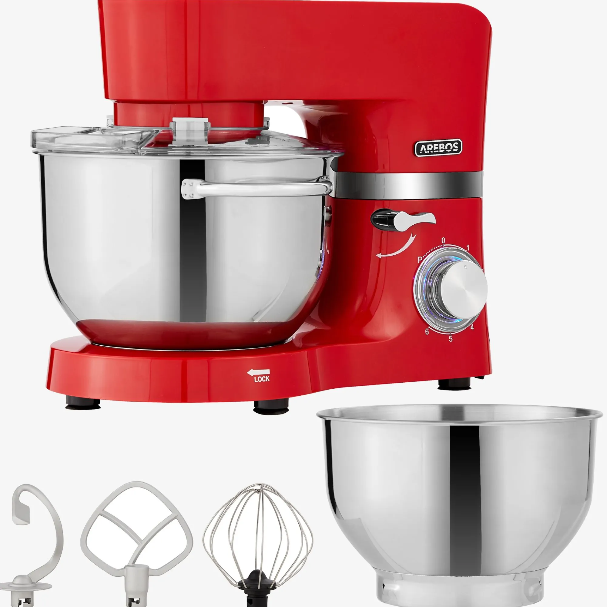 Arebos Küchenmaschine mit 2 Rührschüsseln
