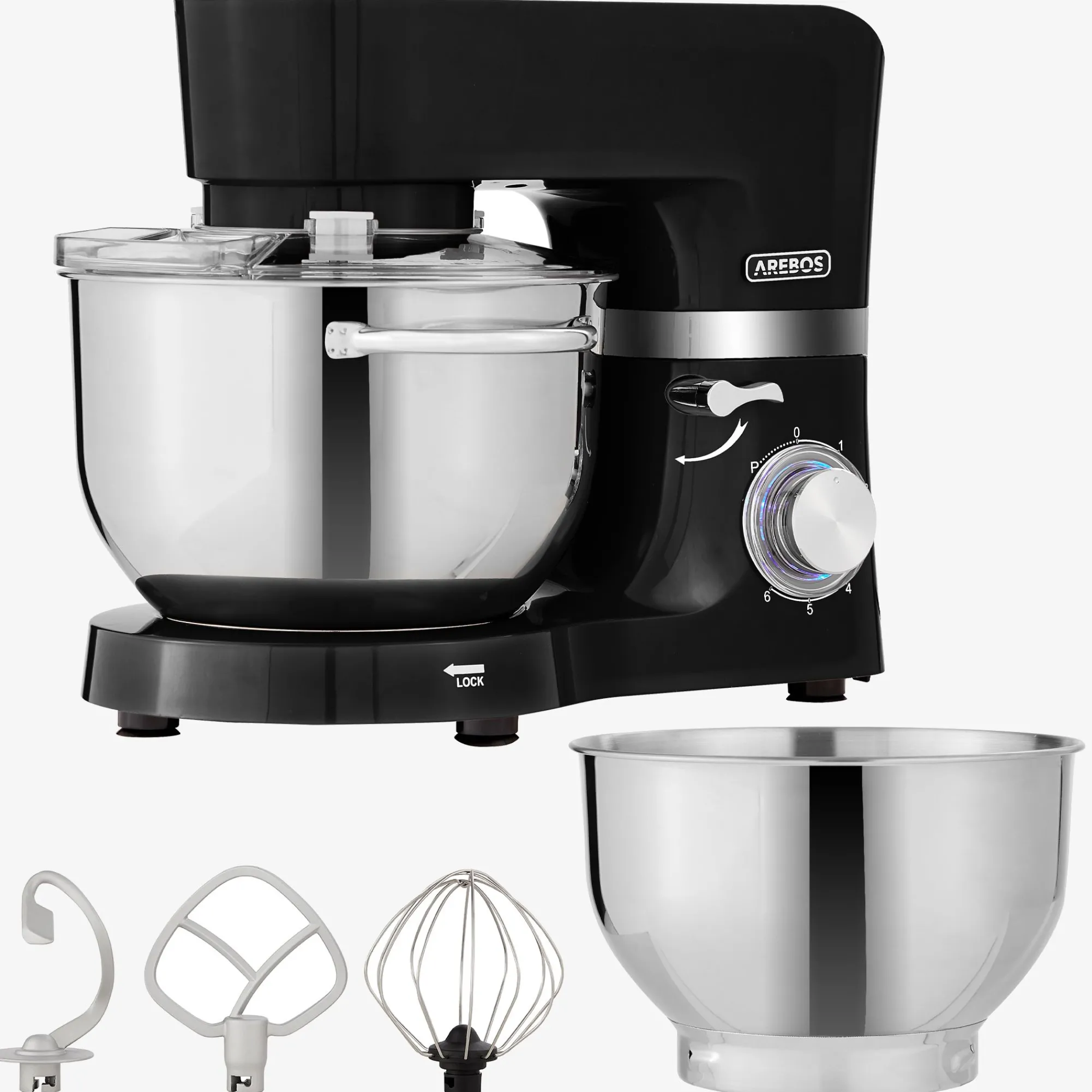 Arebos Küchenmaschine mit 2 Rührschüsseln