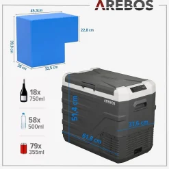 Arebos Kompressor Kühlbox 43 L Online