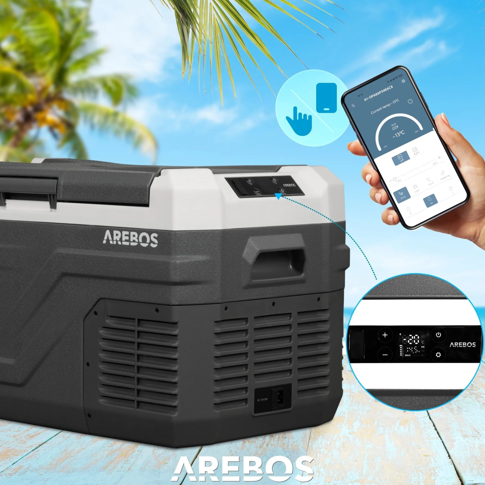 Arebos Kompressor Kühlbox 26 L Hot