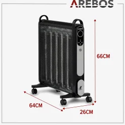 Arebos Konvektor 2000 W Mica Schwarz Discount
