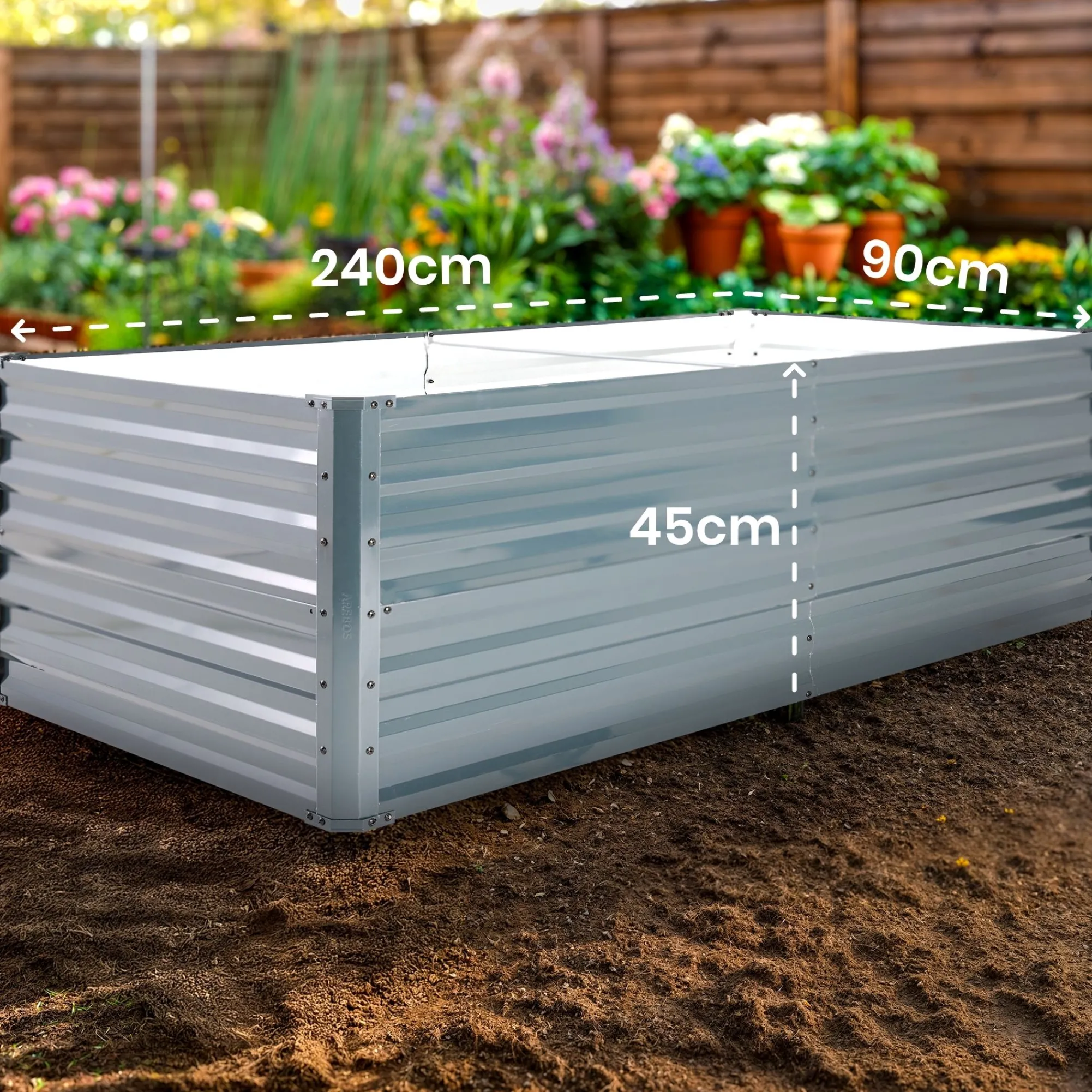 Arebos Metall Hochbeet 240 x 90 x 45 cm Online