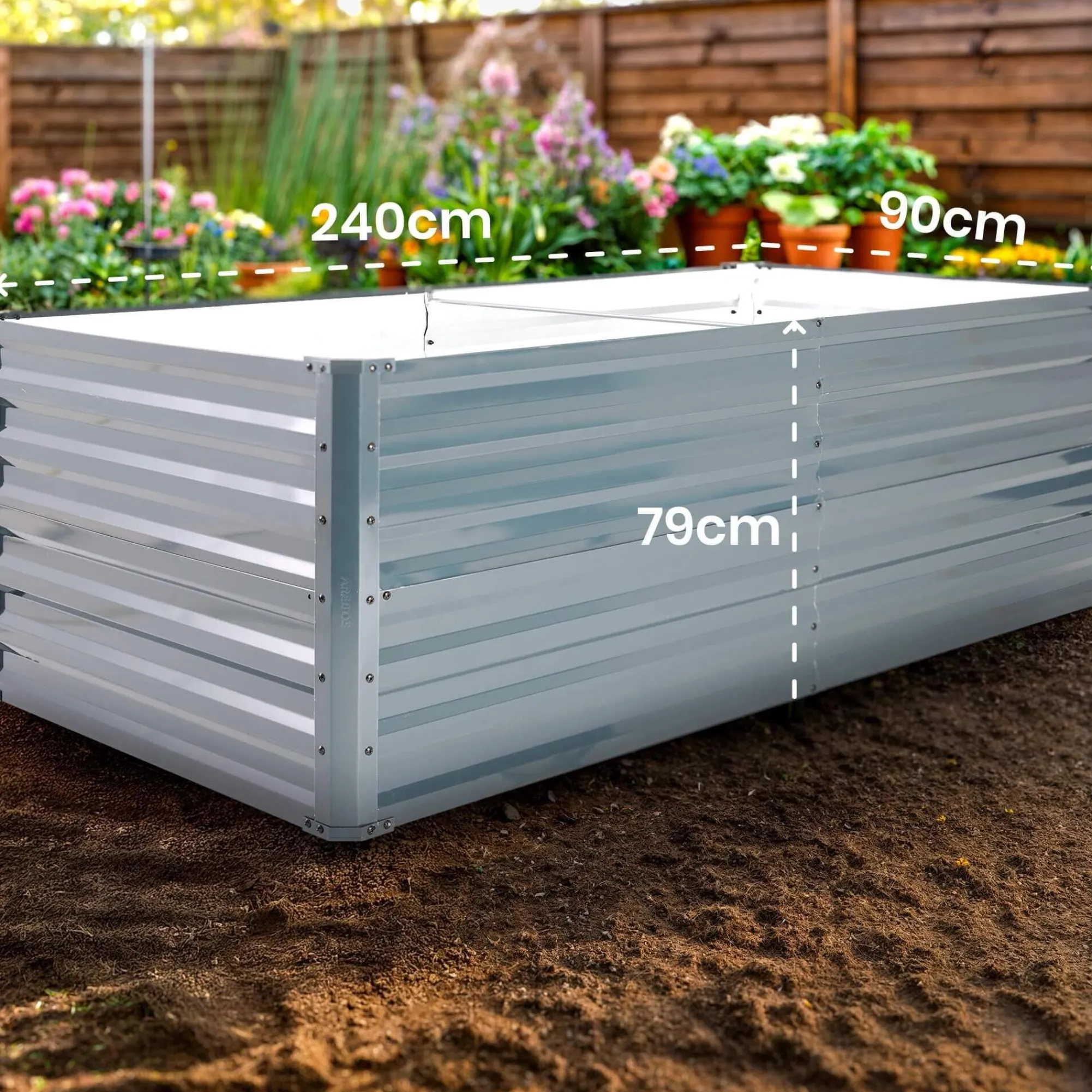 Arebos Metall Hochbeet 240 x 90 x 79 cm Online