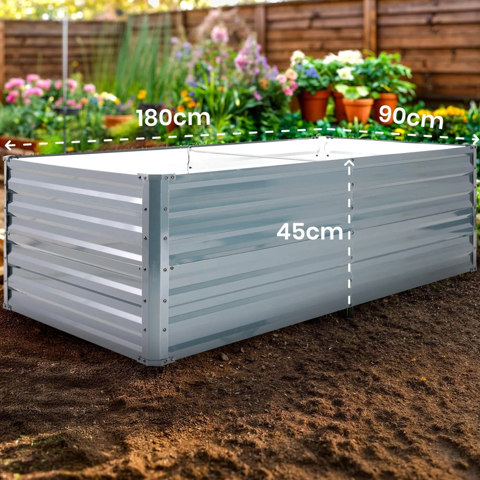 Arebos Metall Hochbeet 180 x 90 x 45 cm Outlet