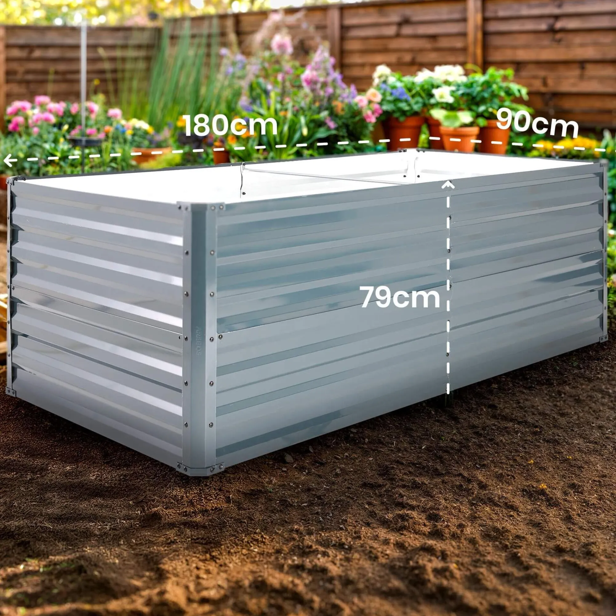 Arebos Metall Hochbeet 180 x 90 x 79 cm Online