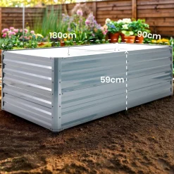 Arebos Metall Hochbeet 180 x 90 x 59 cm