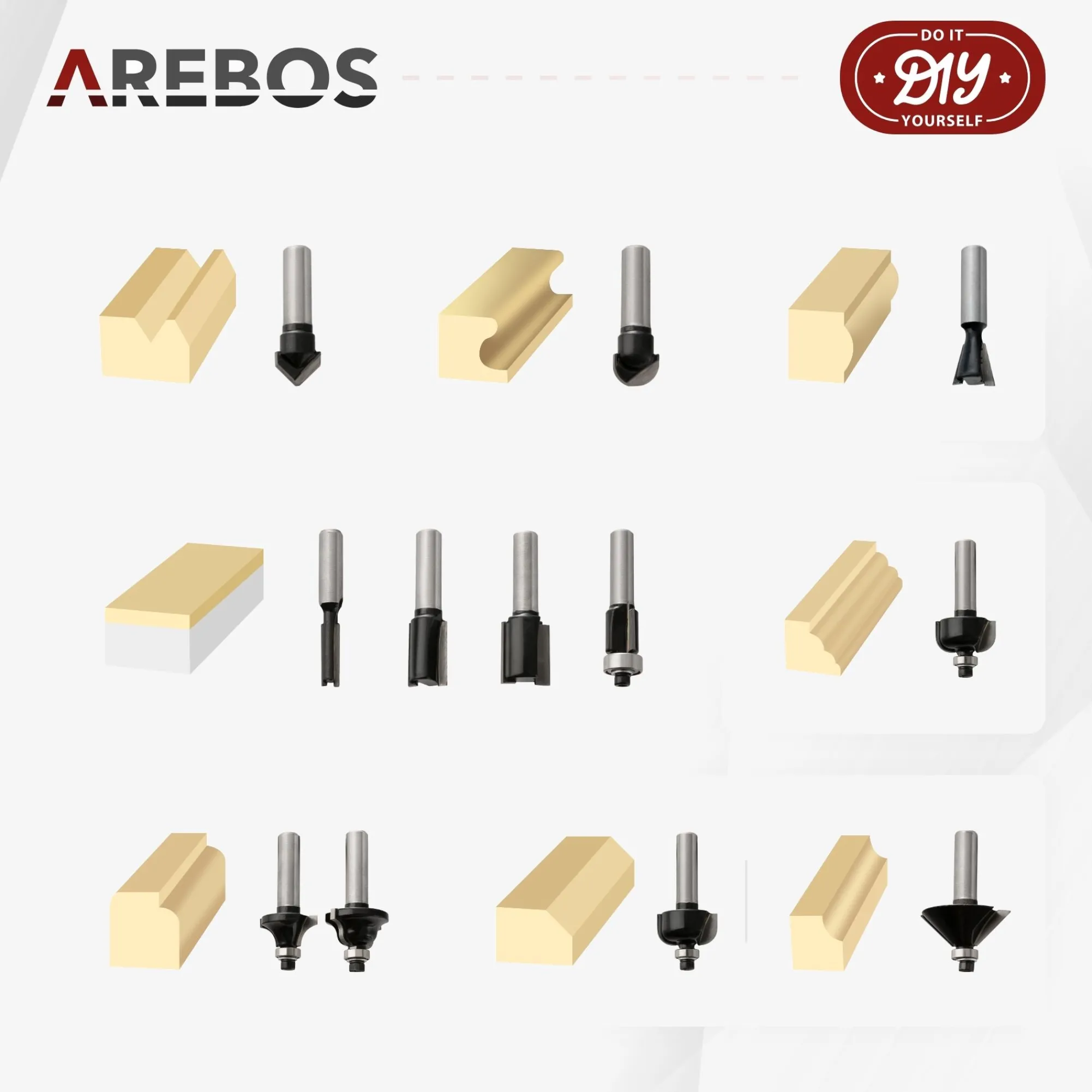 Arebos Oberfräse 1200W inkl. 12 Fräser Outlet