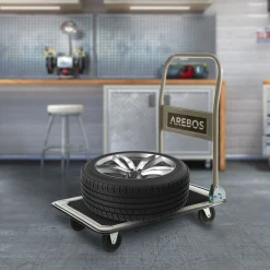 Arebos Plattformwagen 150kg schwarz-creme New