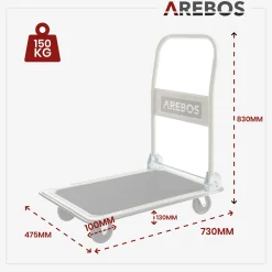 Arebos Plattformwagen 150kg schwarz-creme New