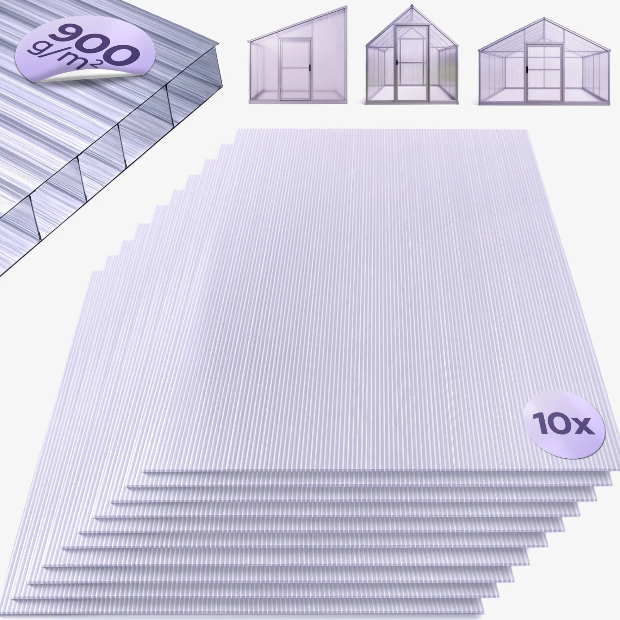 Arebos Polycabonat Hohlkammerstegplatten 10er-Set Sale