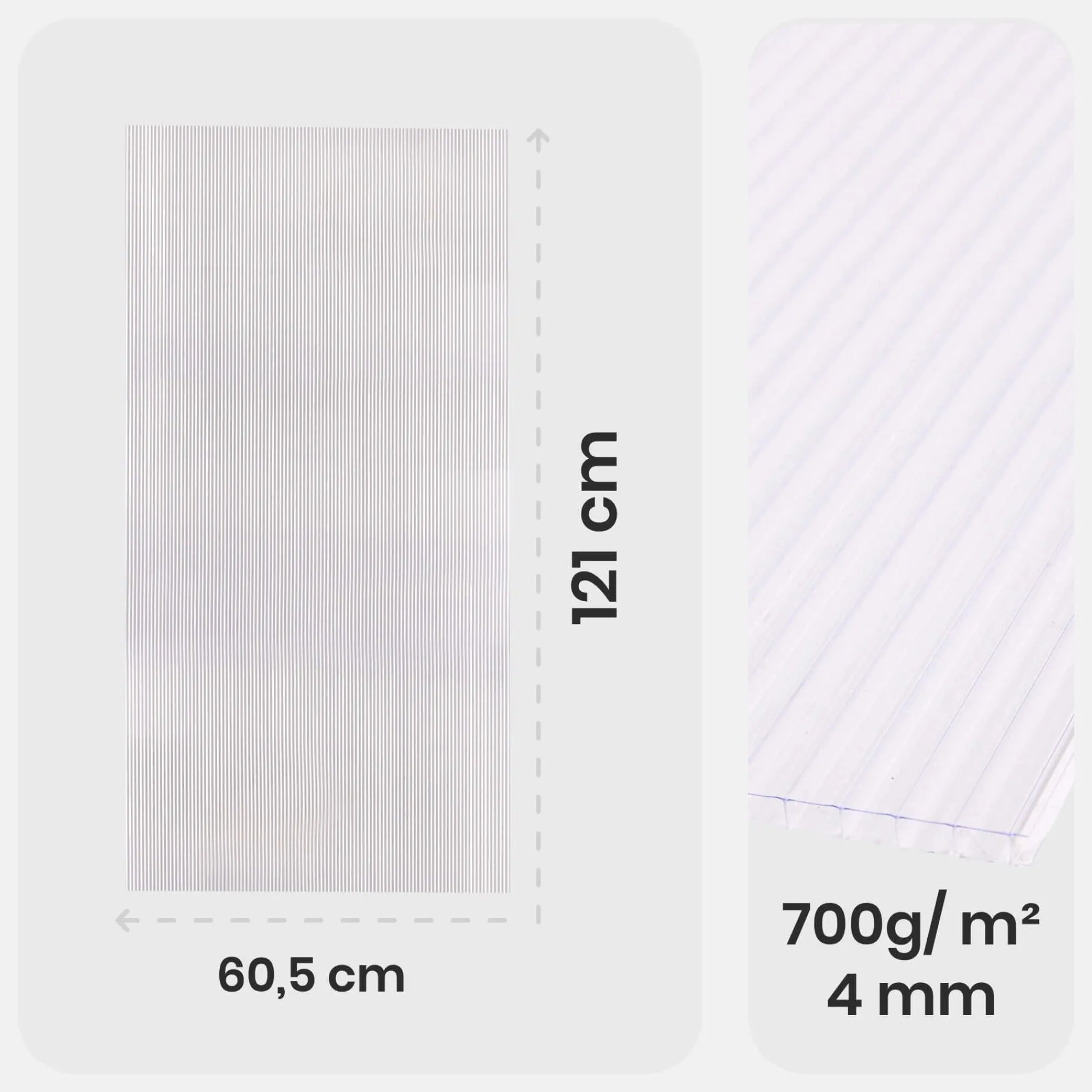 Arebos Polycabonat Hohlkammerstegplatten 14er-Set Best