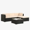 Arebos Polyrattan - Sitzgruppe "Palma" Schwarz New