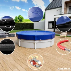 Arebos Poolabdeckung rund 420 cm (Für Ø 320-366cm Pools) Discount