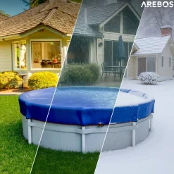 Arebos Poolabdeckung rund 610 cm (Für Ø 500-550 cm Pools) Hot