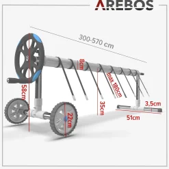 Arebos Pool aufroller 3-5,7m Hot