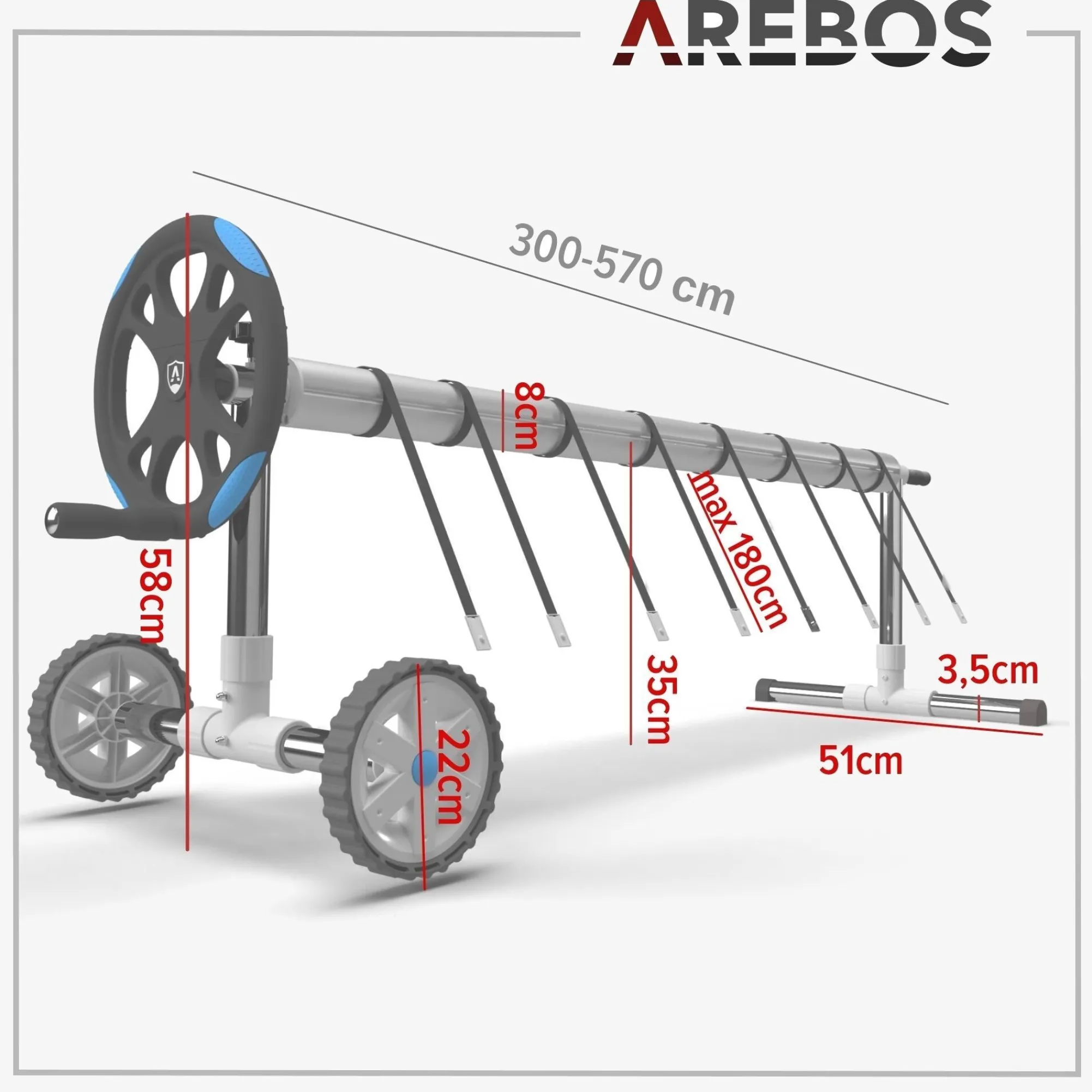 Arebos Pool aufroller 3-5,7m Hot