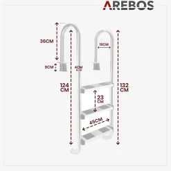 Arebos Poolleiter 3 Stufen New