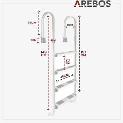 Arebos Poolleiter 4 Stufen Clearance