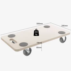 Arebos Rollbrett 200kg 4 Stück