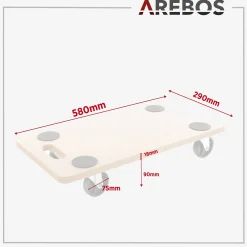 Arebos Rollbrett 200kg 6 Stück