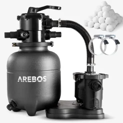 Arebos Sandfilteranlage inkl. Filterbälle - Schwarz Clearance