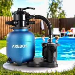 Arebos Sandfilteranlage inkl. Filterbälle - Blau Outlet