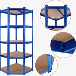 Arebos Schwerlastregal Eckregal 180 x 70 x 70 cm 875 kg Blau New
