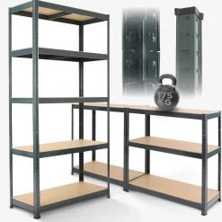 Arebos Schwerlastregal 180 x 90 x 40 cm 875 kg Anthrazit Outlet