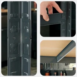 Arebos Schwerlastregal 180 x 90 x 40 cm 875 kg Anthrazit Outlet