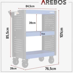 Arebos Servicewagen 3 Etagen - 8-teilig Best