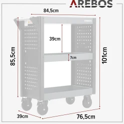 Arebos Servicewagen 3 Etagen - 8-teilig Best