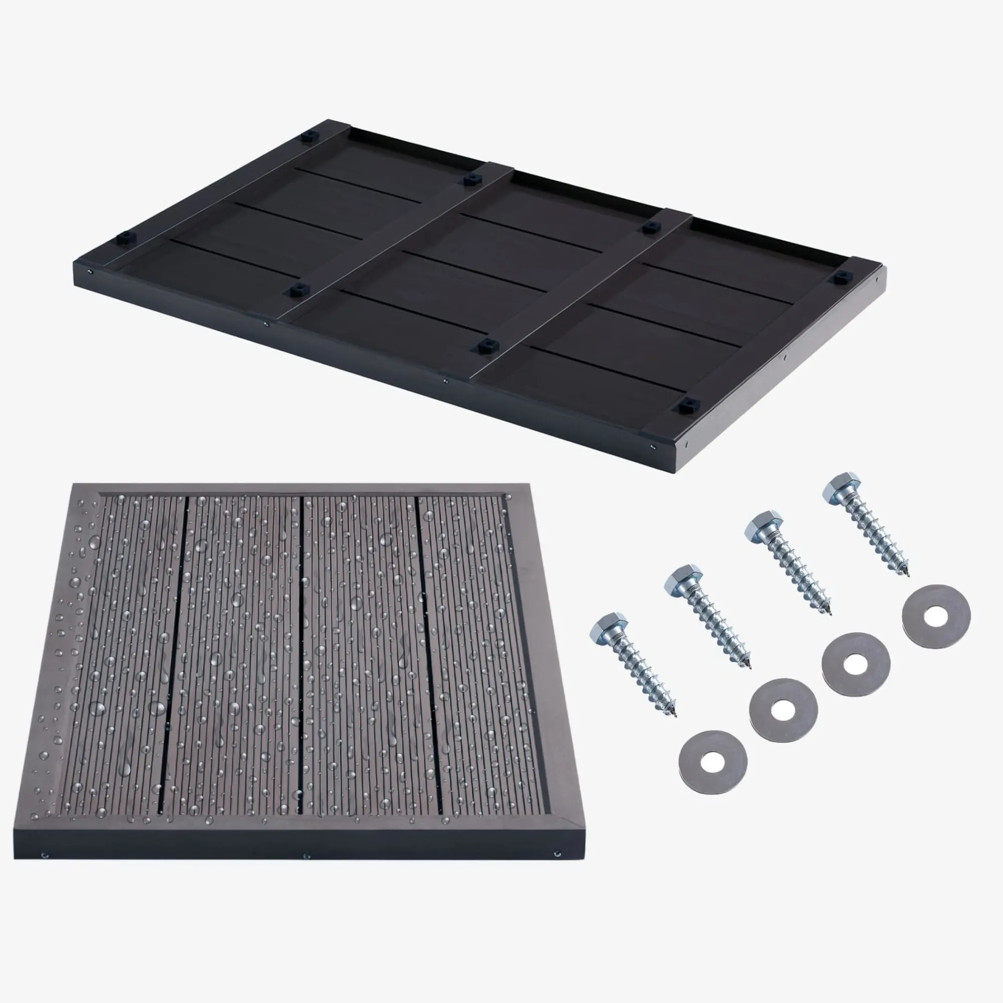 Arebos Solardusche Bodenelement - Anthrazit Best