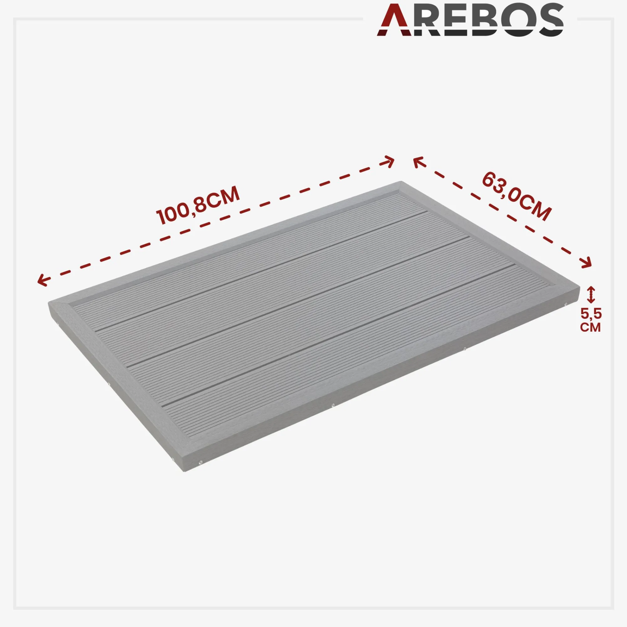 Arebos Solardusche Bodenelement - Anthrazit Best
