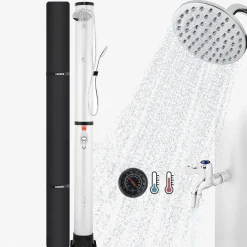 Arebos Solardusche 40L mit Thermometer & Handdusche silber Clearance